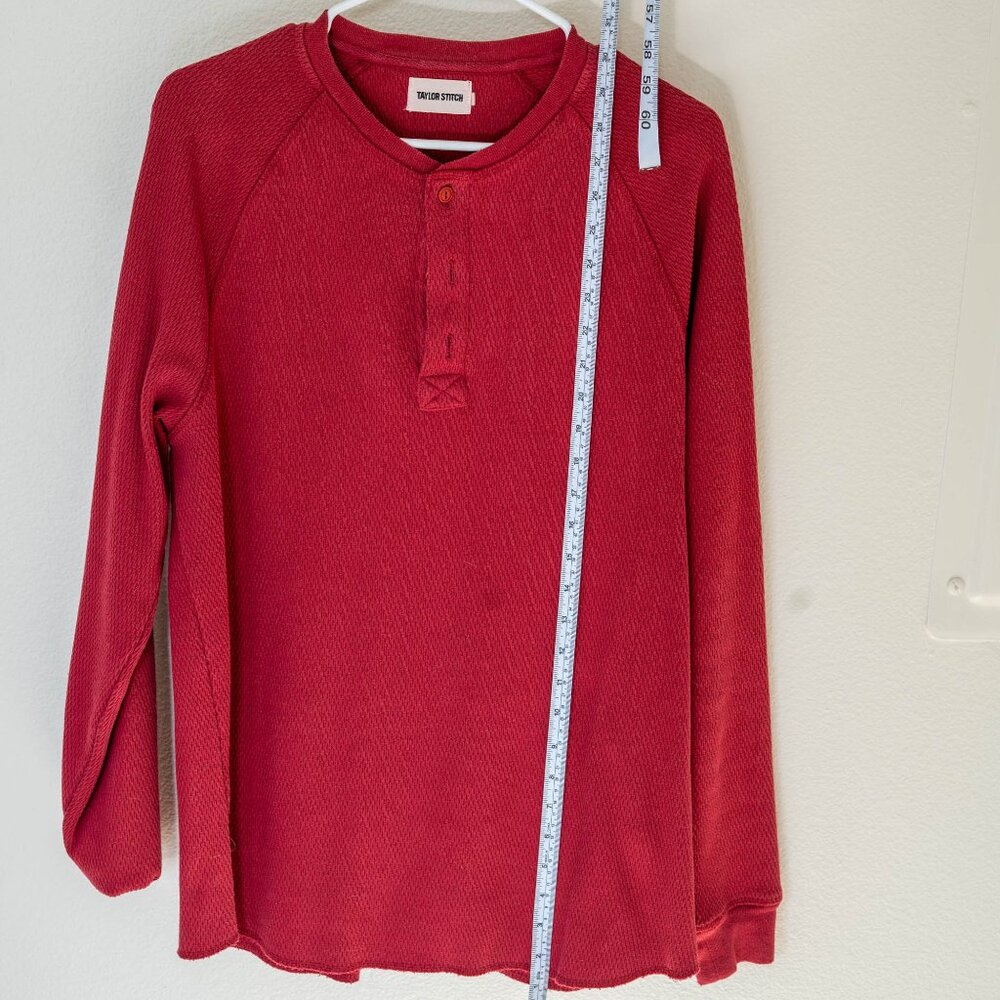 Taylor Stitch Cotton Waffle Henley Red
